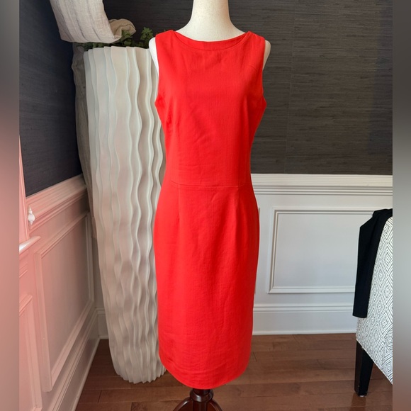 Emporio Armani Orange Sheath Midi Dress Bateau Neckline - Picture 1 of 11